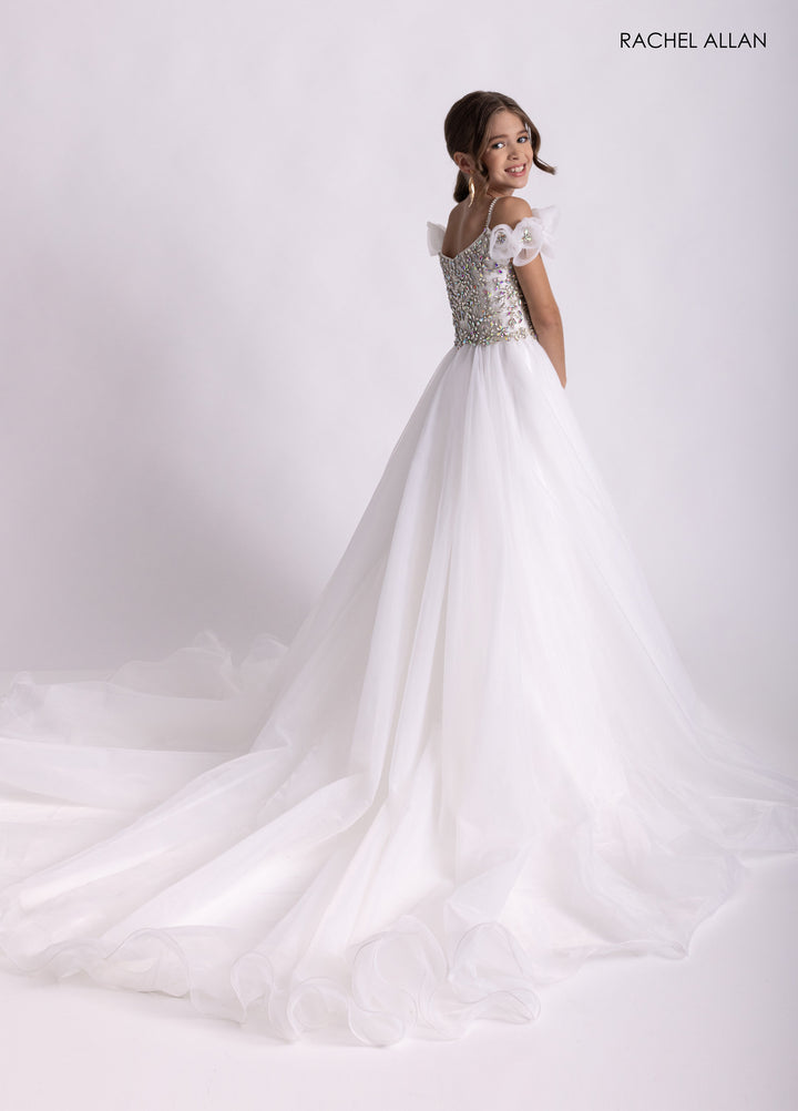 Girl's Organza Off Shoulder Gown by Rachel Allan 10300