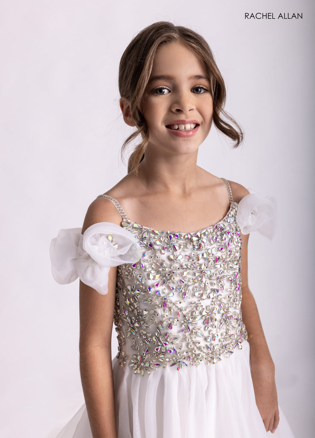 Girl's Organza Off Shoulder Gown by Rachel Allan 10300