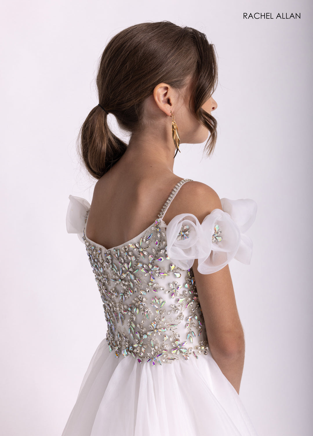 Girl's Organza Off Shoulder Gown by Rachel Allan 10300