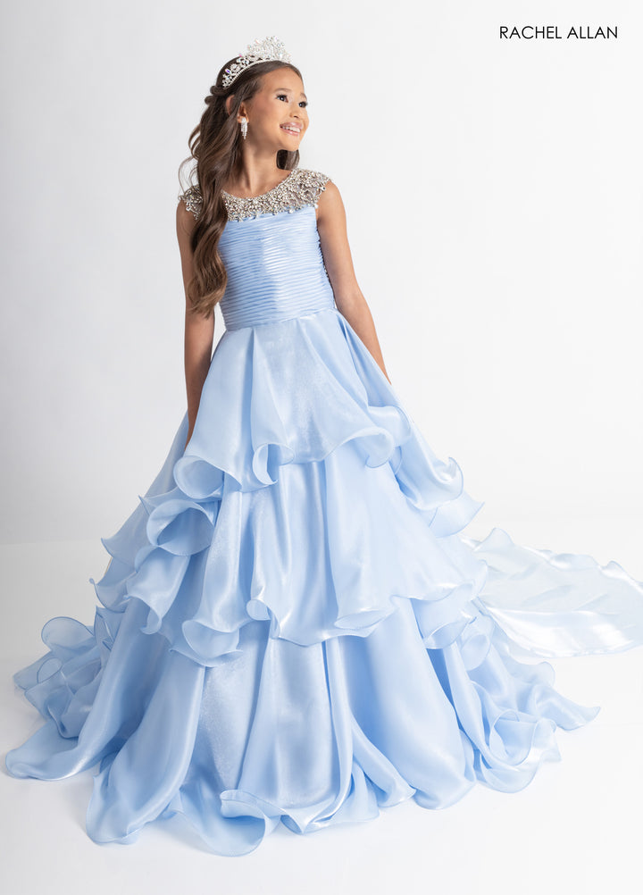 Girl's Organza Cap Sleeve Gown by Rachel Allan 10310