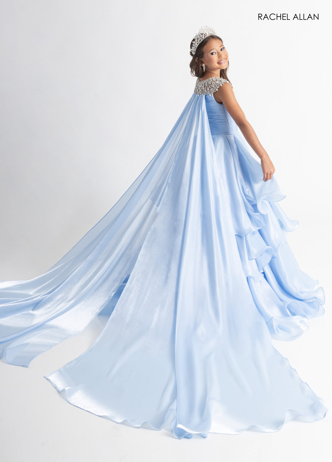 Girl's Organza Cap Sleeve Gown by Rachel Allan 10310