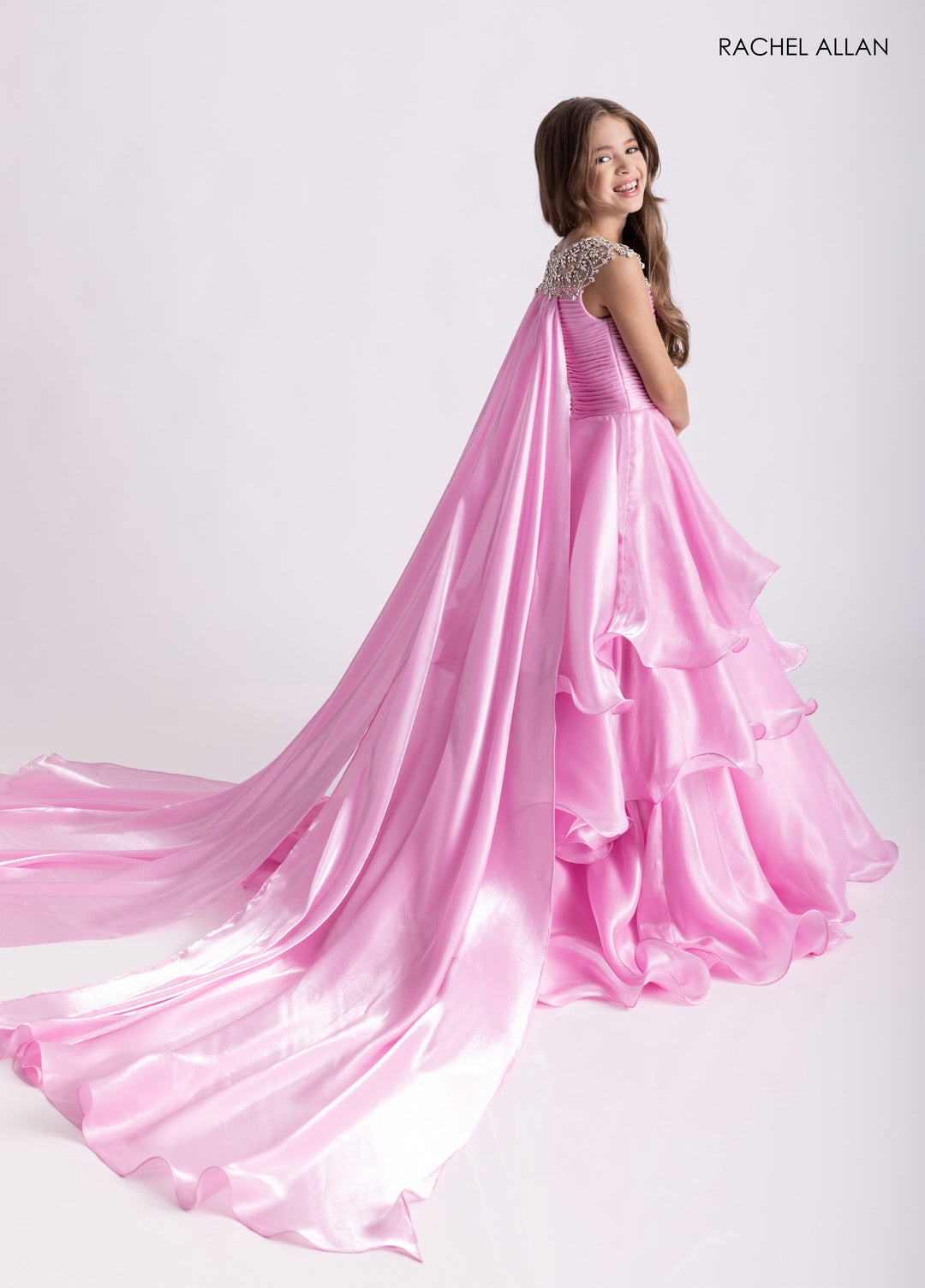 Girl's Organza Cap Sleeve Gown by Rachel Allan 10310