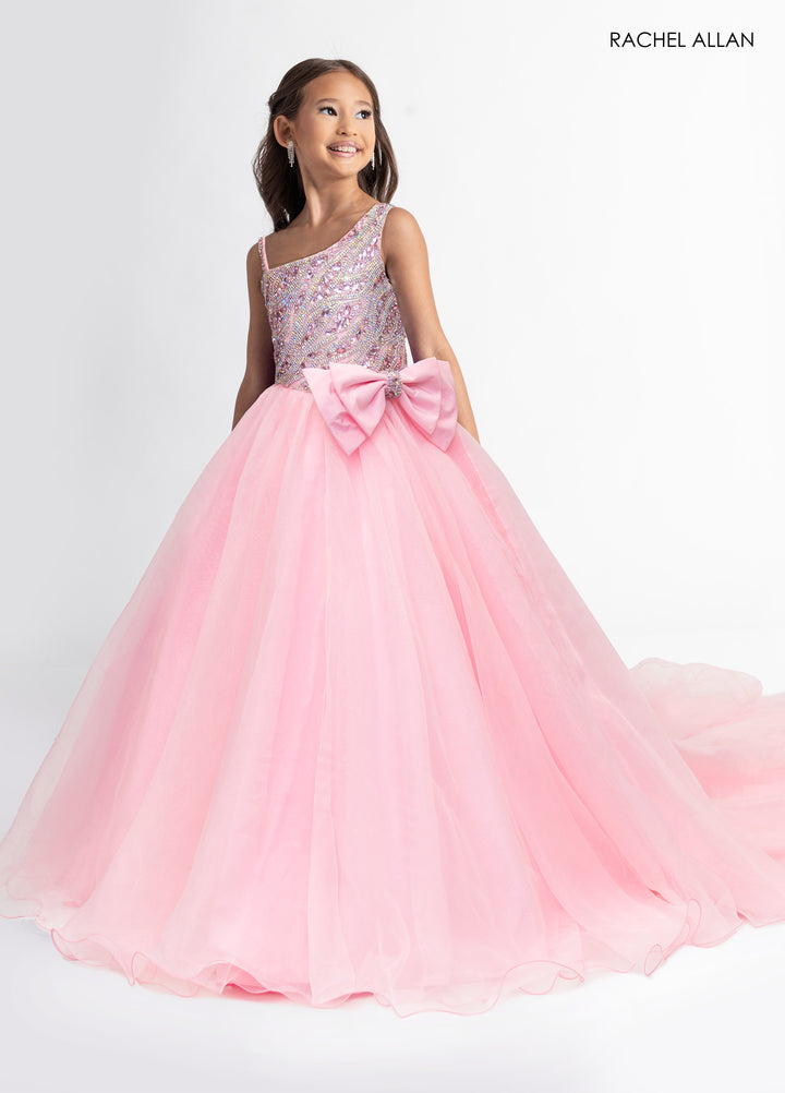 Girl's Organza One Shoulder Gown by Rachel Allan 10313