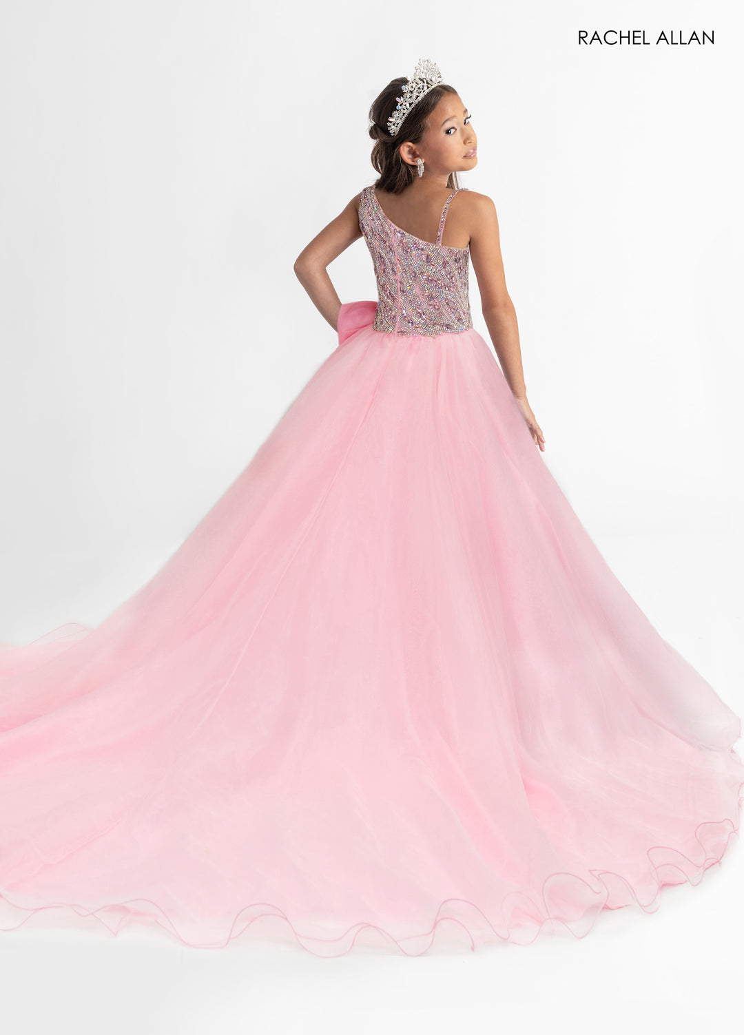 Girl's Organza One Shoulder Gown by Rachel Allan 10313
