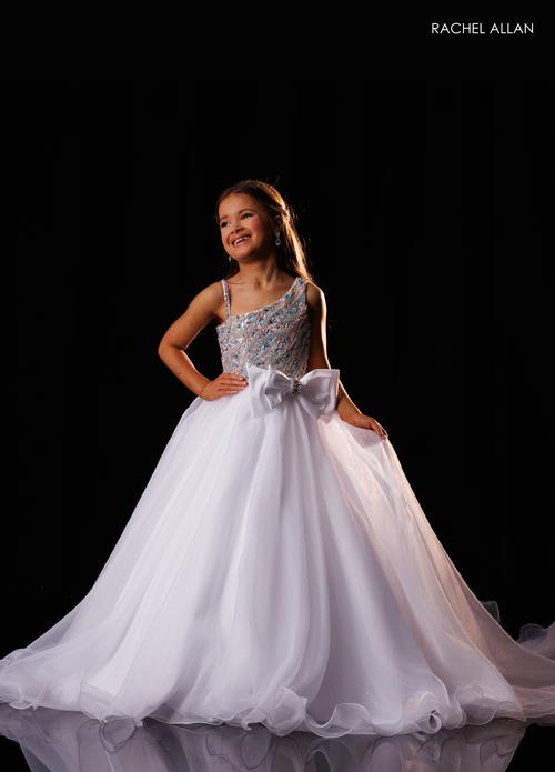 Girl's Organza One Shoulder Gown by Rachel Allan 10313