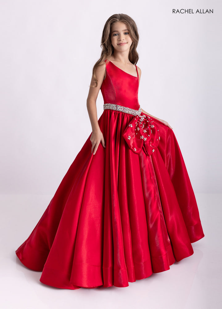 Girl's Satin One Shoulder Gown by Rachel Allan 10316