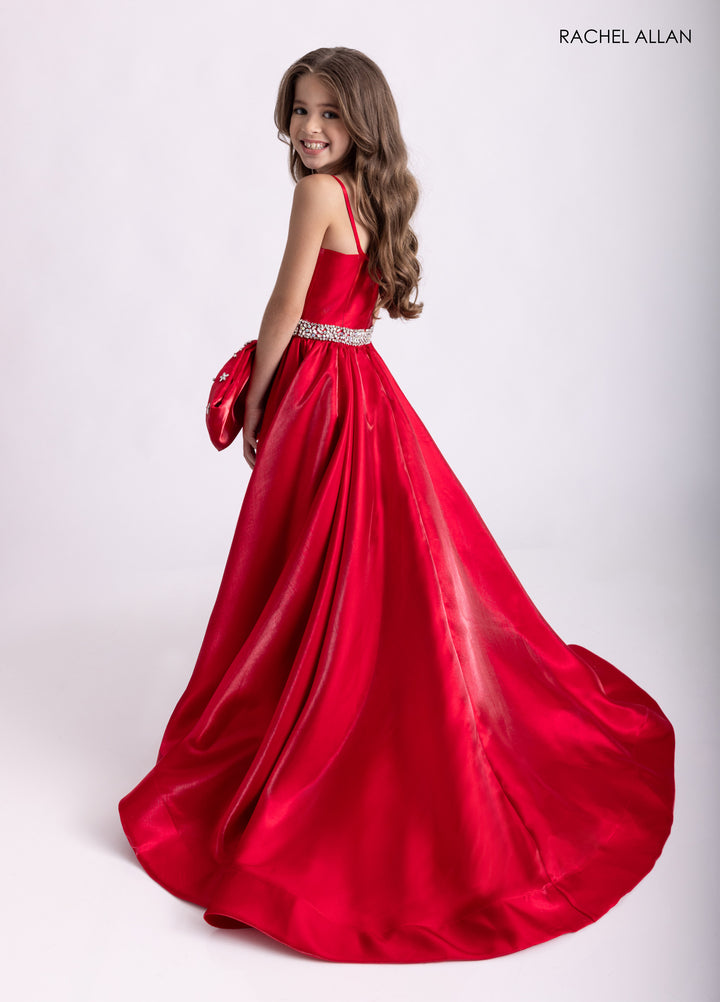 Girl's Satin One Shoulder Gown by Rachel Allan 10316