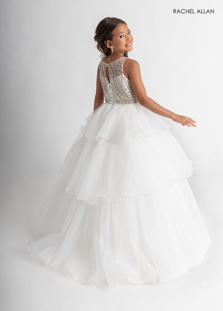 Girl's Organza Sleeveless Gown by Rachel Allan 10321