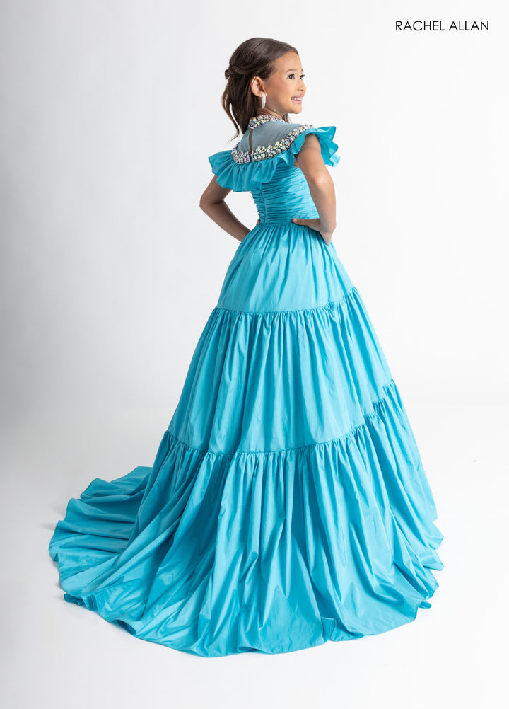 Girl's Taffeta Cap Sleeve Gown by Rachel Allan 10326