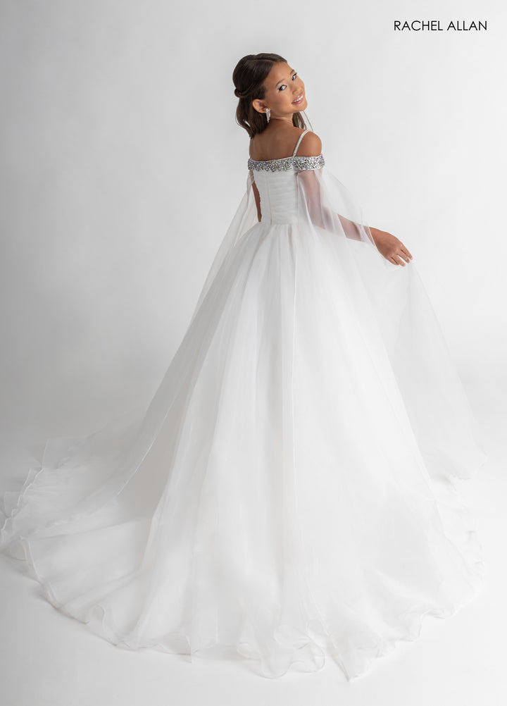 Girl's Organza Cold Shoulder Gown by Rachel Allan 10331