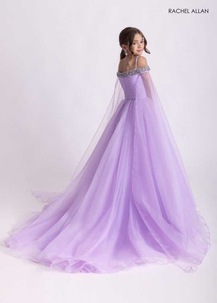 Girl's Organza Cold Shoulder Gown by Rachel Allan 10331