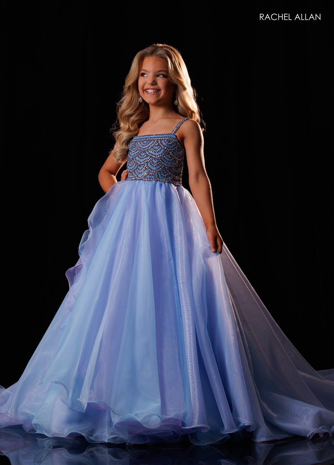 Girl's Organza Sleeveless Gown by Rachel Allan 10340
