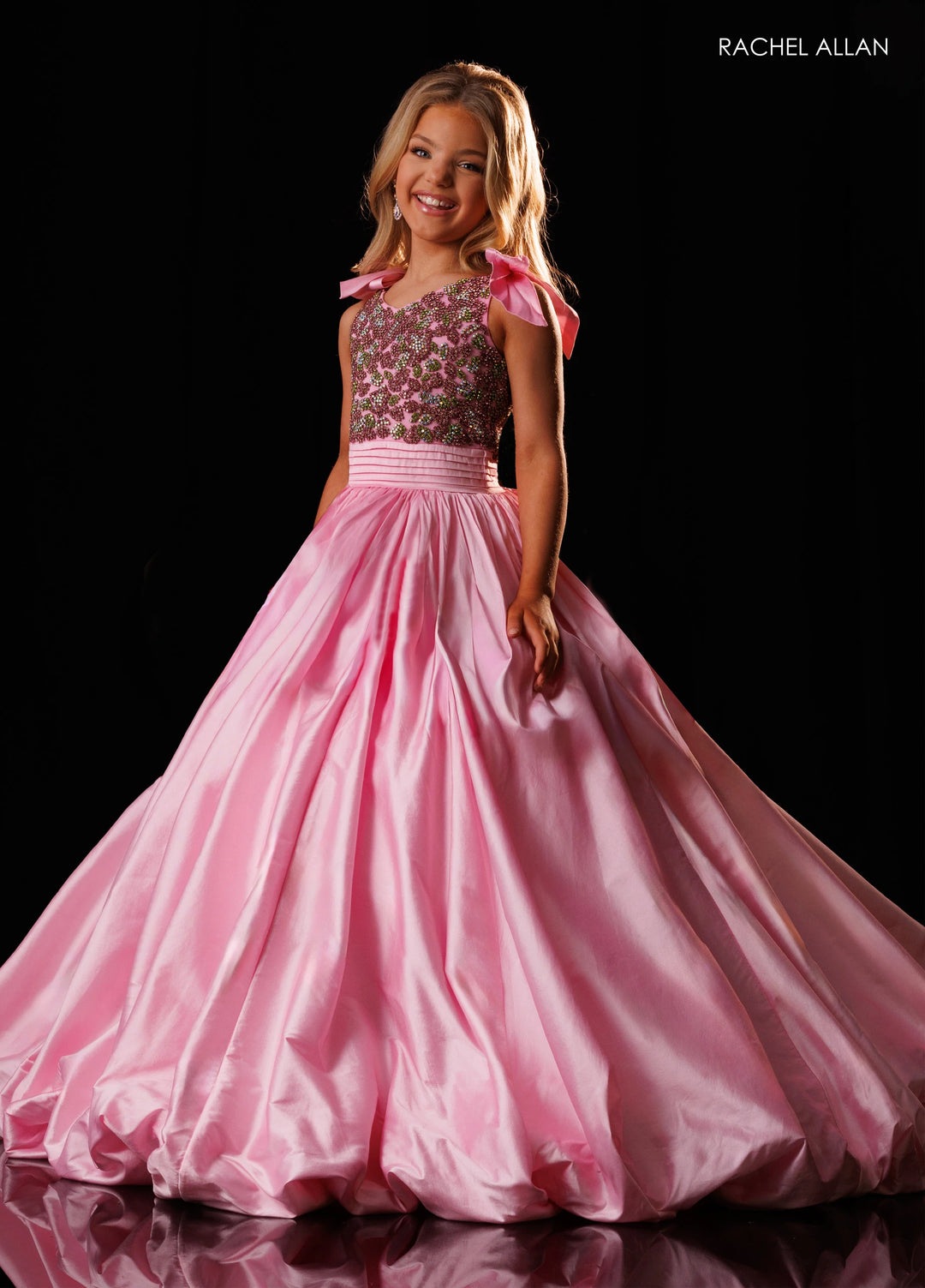 Girl's Taffeta Sleeveless Gown by Rachel Allan 10348