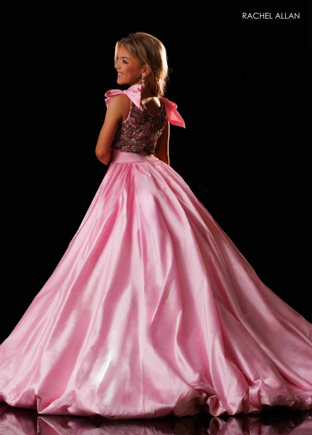 Girl's Taffeta Sleeveless Gown by Rachel Allan 10348