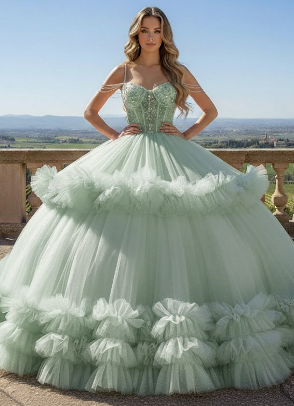 Removable Skirt Ball Gown by Bella Princess PQ1103