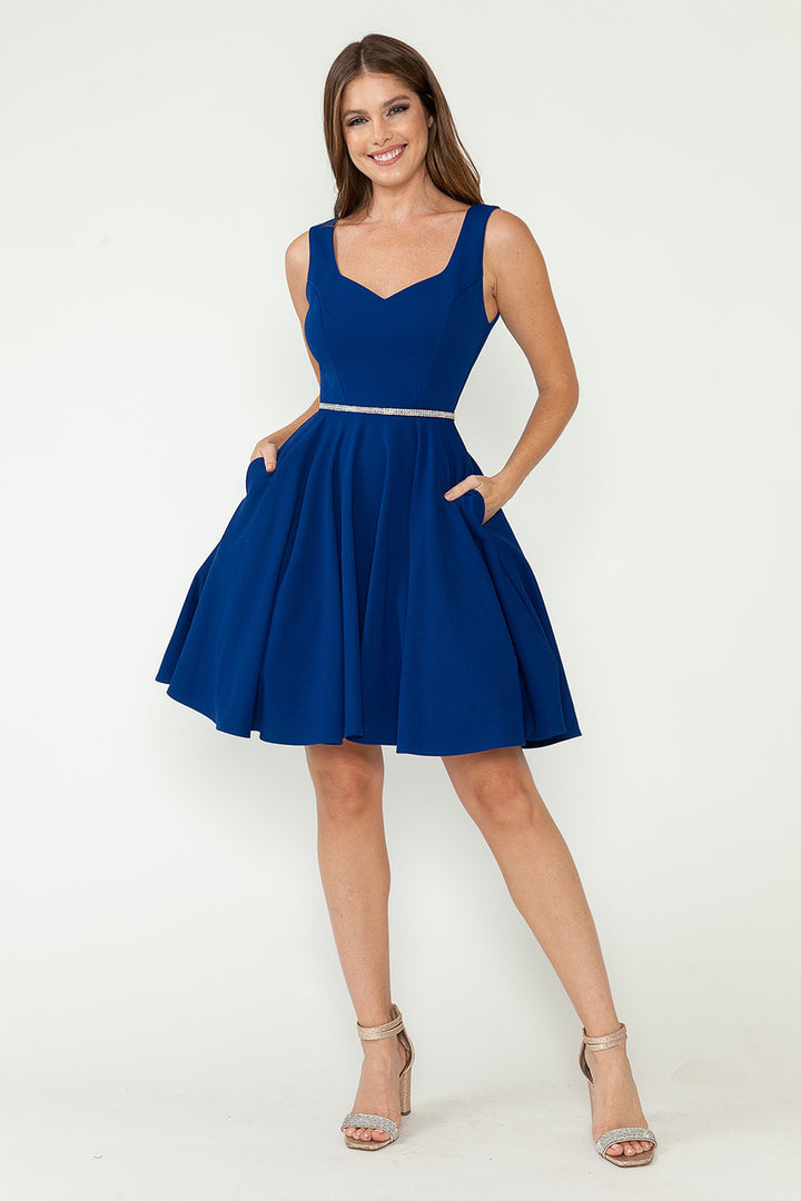 Crepe Short Sleeveless Dress by Lenovia 5259