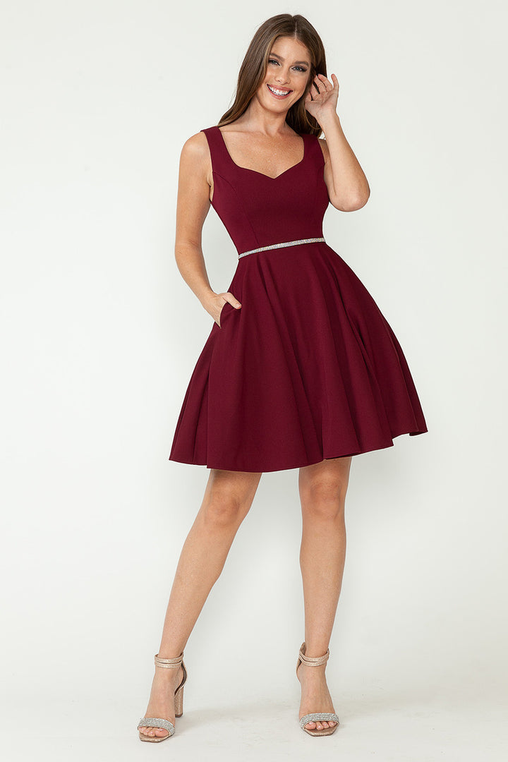 Crepe Short Sleeveless Dress by Lenovia 5259