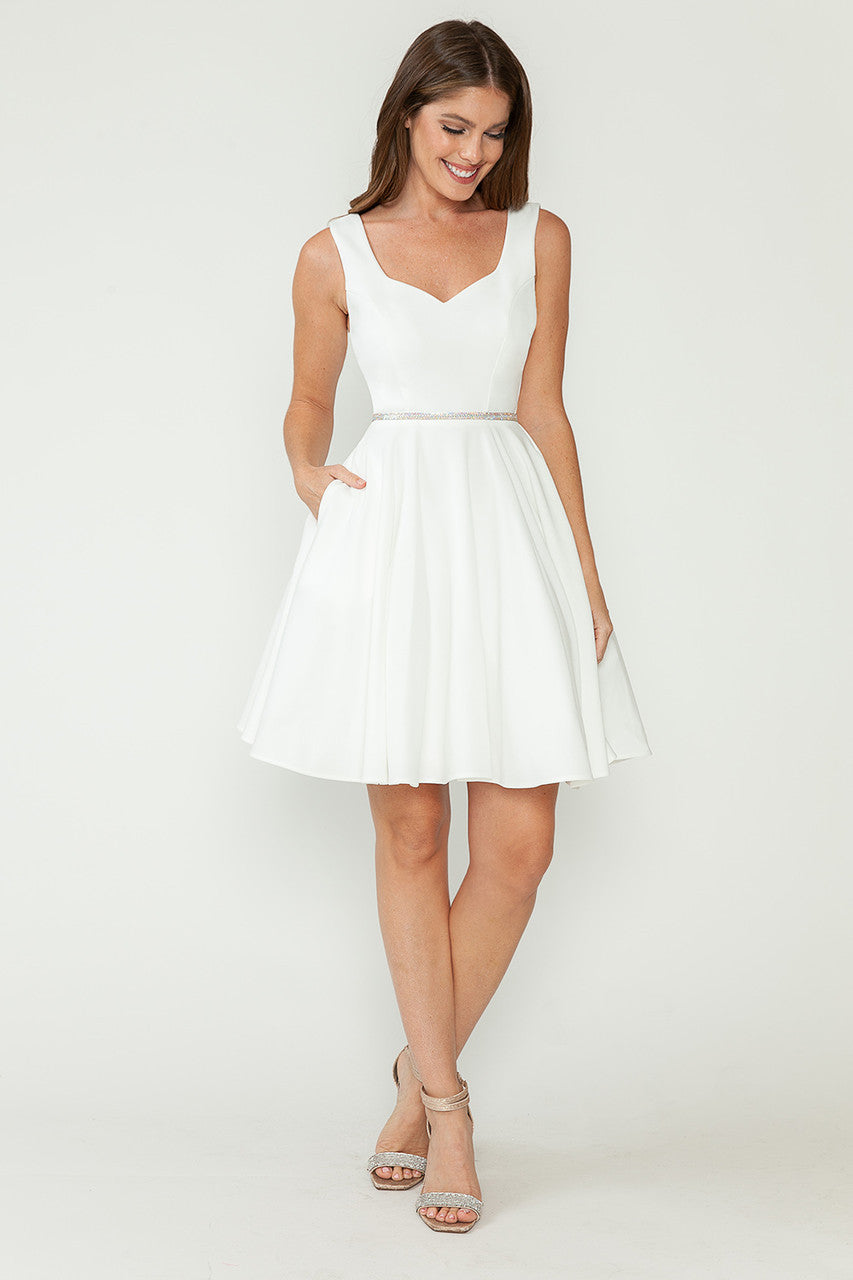 Crepe Short Sleeveless Dress by Lenovia 5259