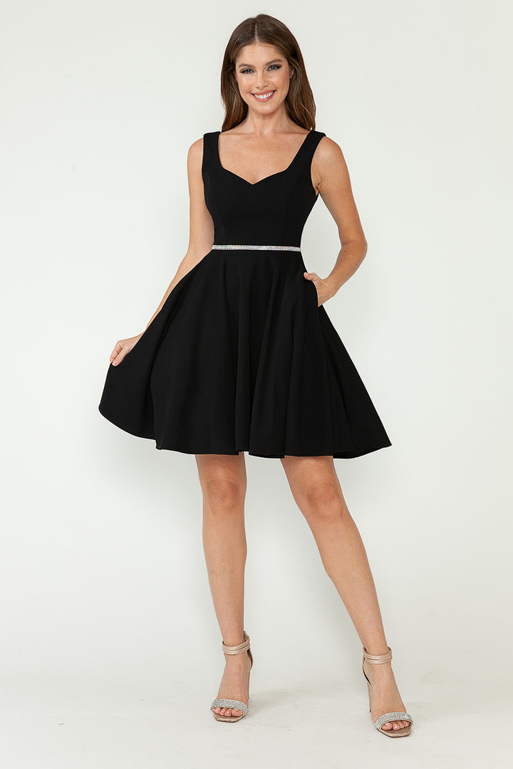 Crepe Short Sleeveless Dress by Lenovia 5259