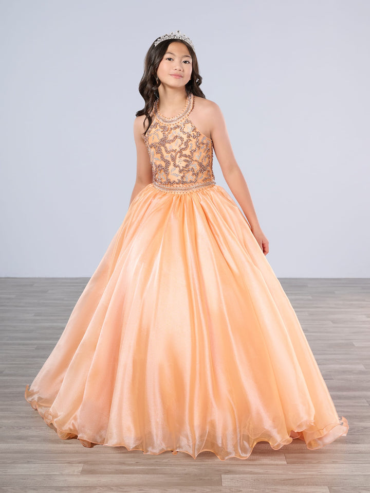 Girls Organza Halter Gown by Tiffany Princess 13786