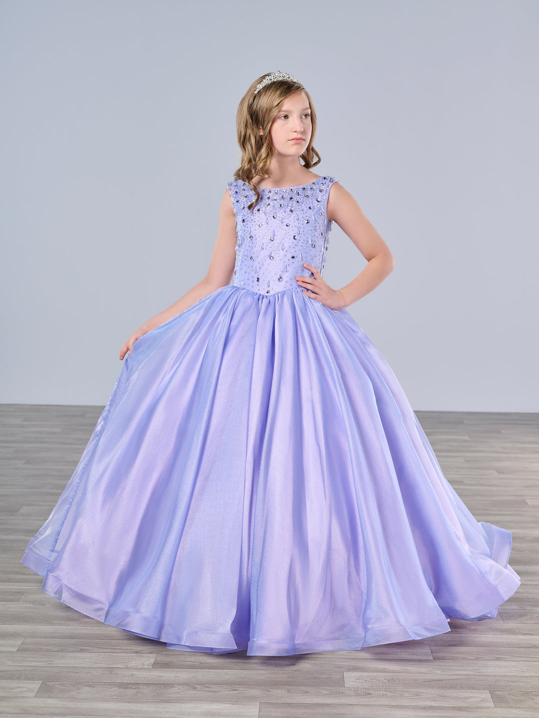 Girls Organza Sleeveless Gown by Tiffany Princess 13793