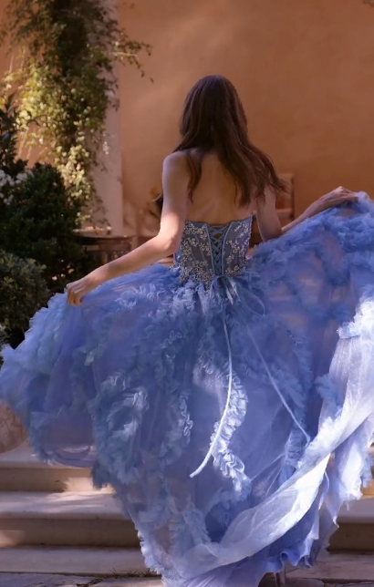 Strapless Ruffled Ball Gown by Andrea and Leo A1483