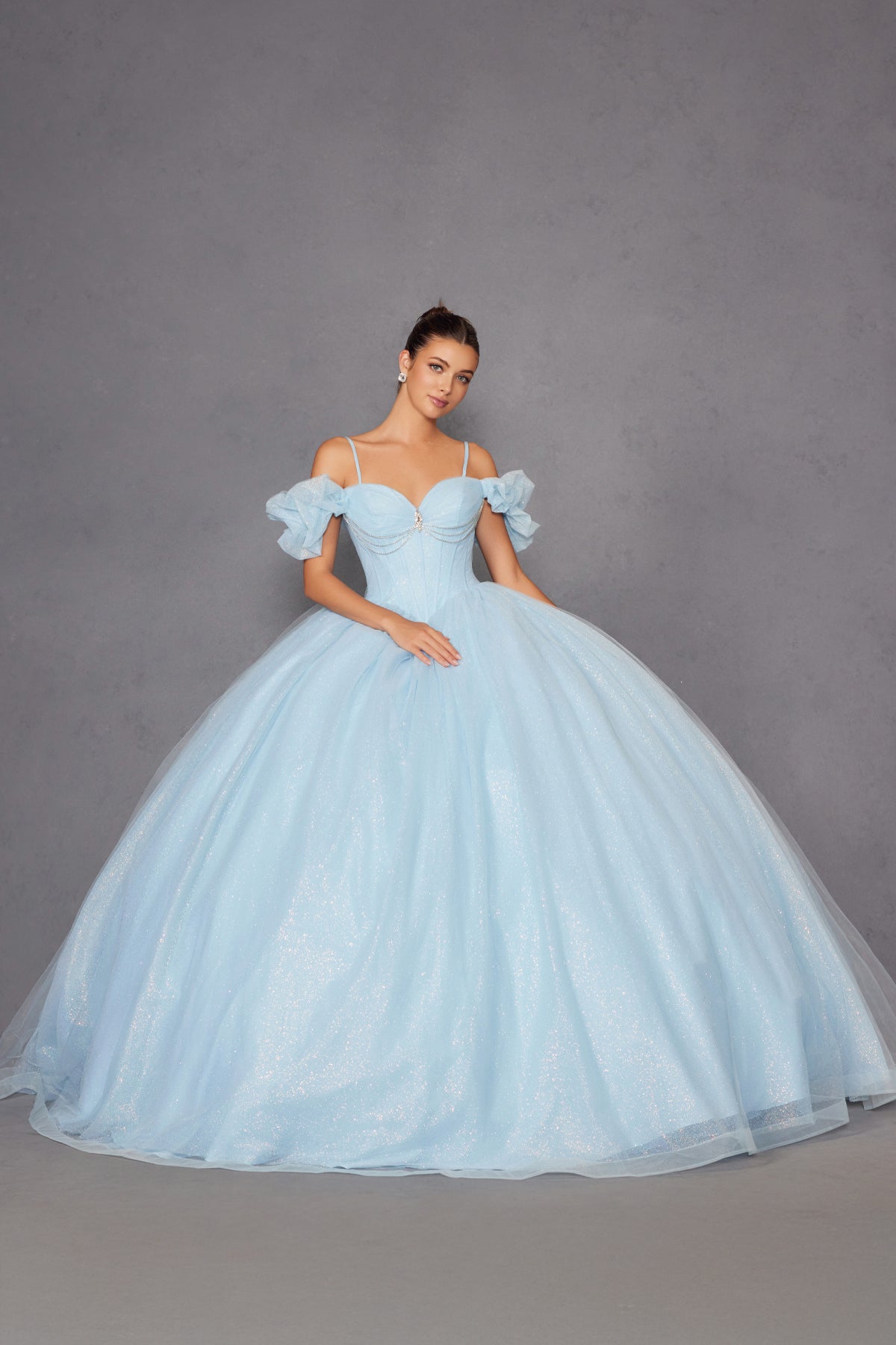ゆ*。様 訳あり！ 新品 Ameri TULLE SEE-THROUGH DRE Glitter Tulle Off Shoulder Ball Gown by Juliet JT1487H – ABC Fashion