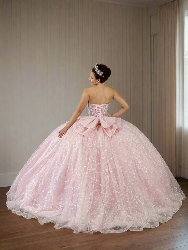 Strapless Corset Bow Ball Gown by Calla SCL-30030