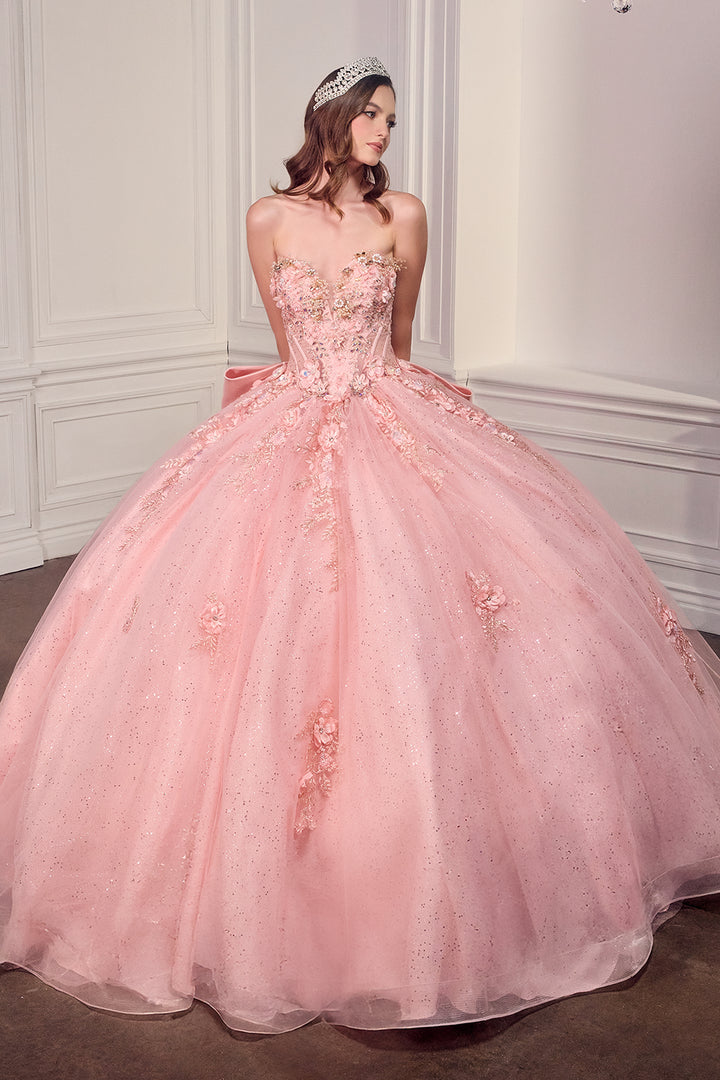 3D Floral Strapless Ball Gown by Ladivine 15726