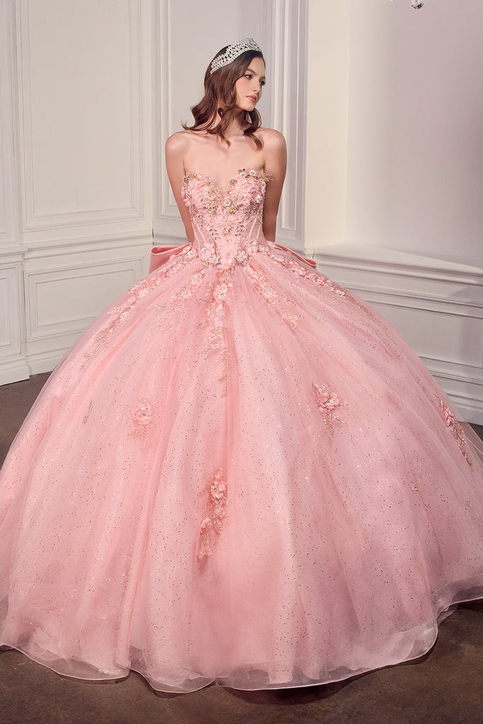 3D Floral Strapless Ball Gown by Ladivine 15726 – ABC Fashion