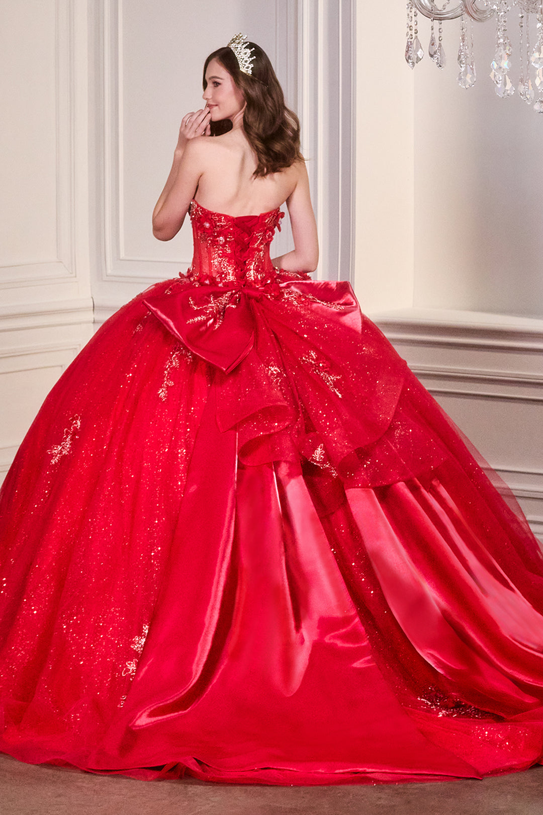 3D Floral Strapless Ball Gown by Ladivine 15726