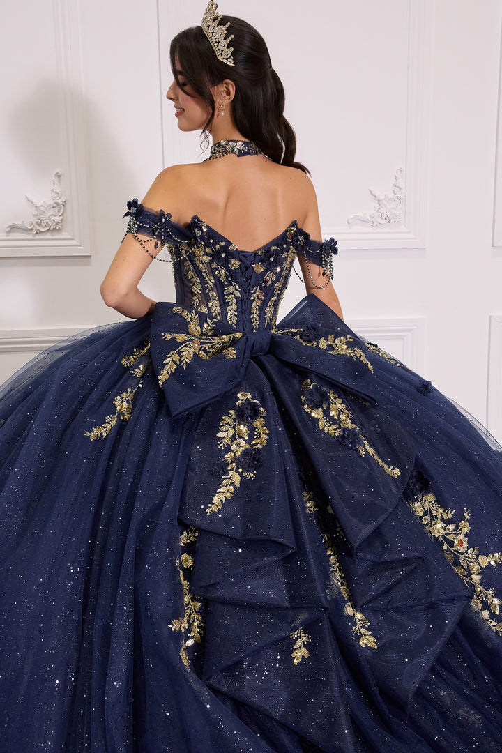 Applique Off Shoulder Ball Gown by Ladivine 15728