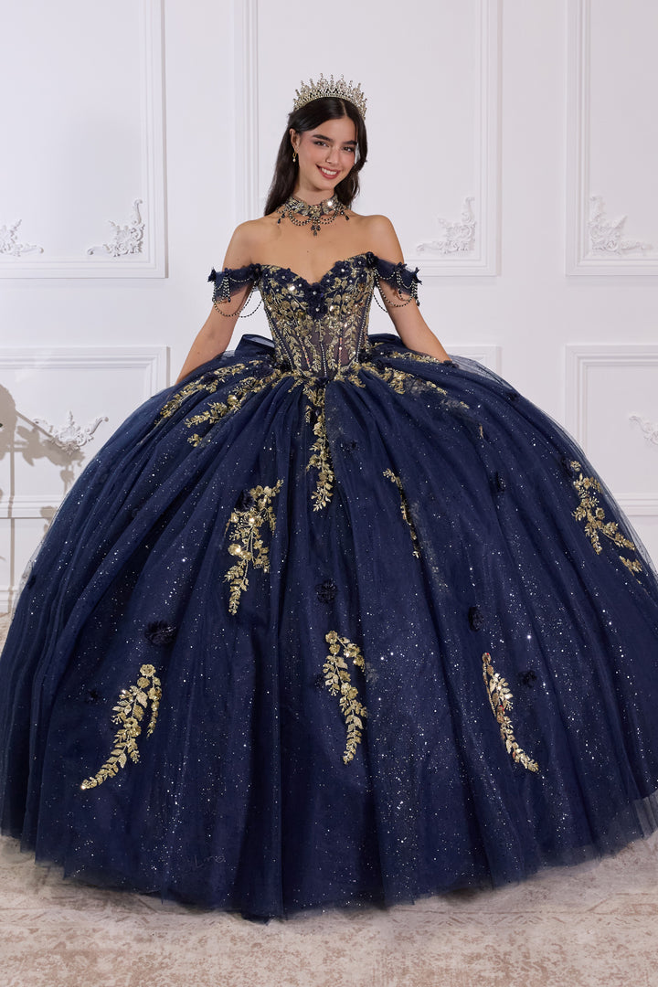 Applique Off Shoulder Ball Gown by Ladivine 15728