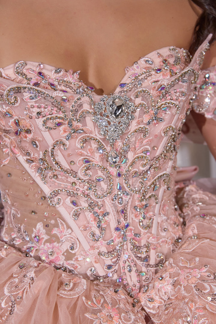 Applique Off Shoulder Ball Gown by Ladivine 15729