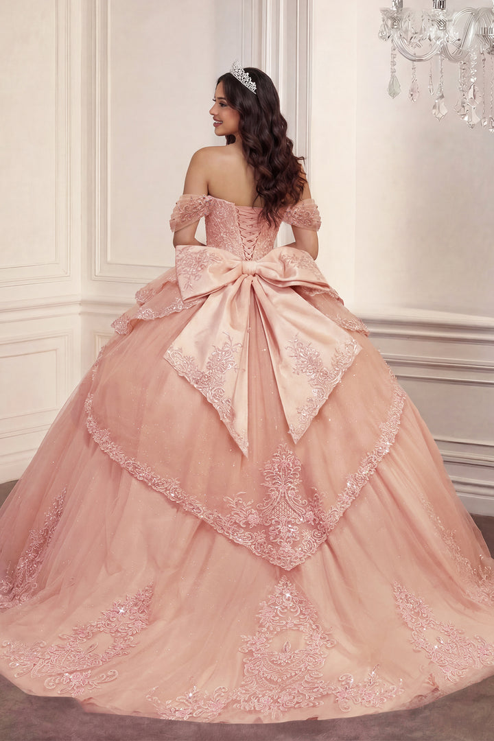 Applique Off Shoulder Ball Gown by Ladivine 15729