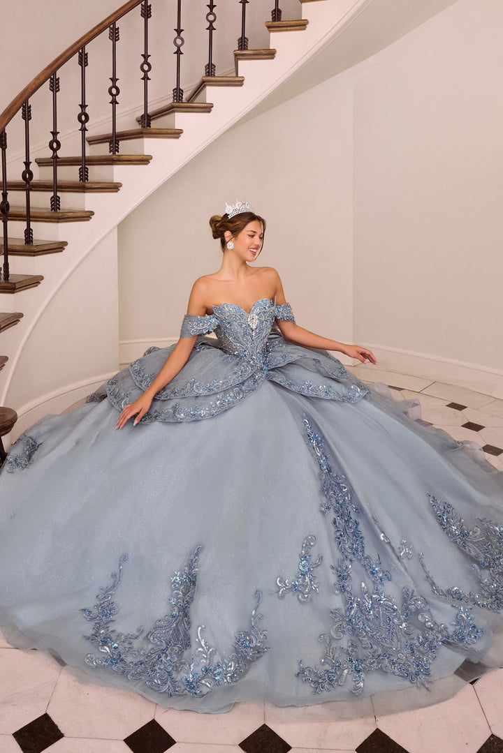 Applique Off Shoulder Ball Gown by Ladivine 15729
