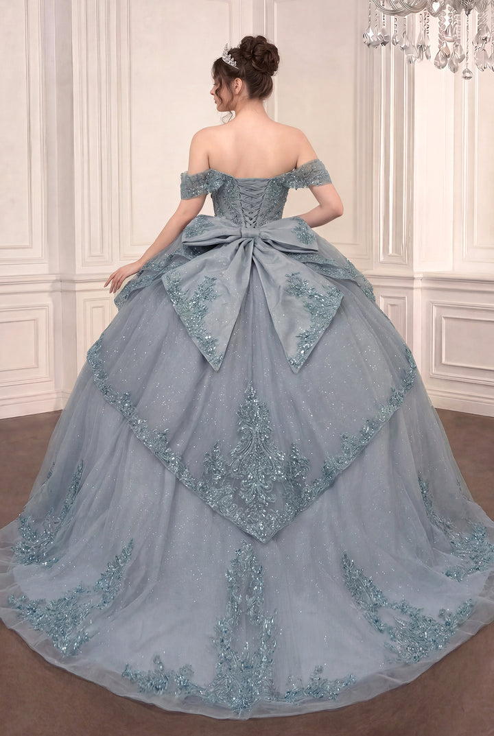 Applique Off Shoulder Ball Gown by Ladivine 15729