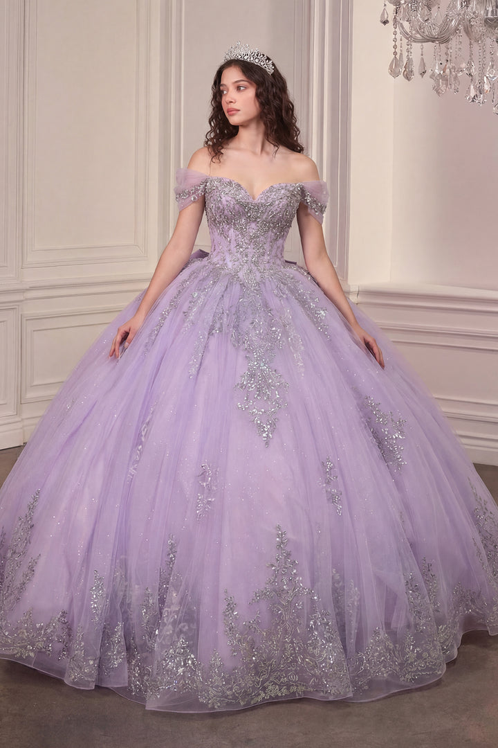 Applique Sweetheart Ball Gown by Ladivine 15730