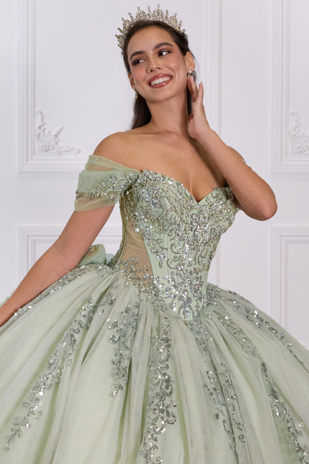 Applique Sweetheart Ball Gown by Ladivine 15730