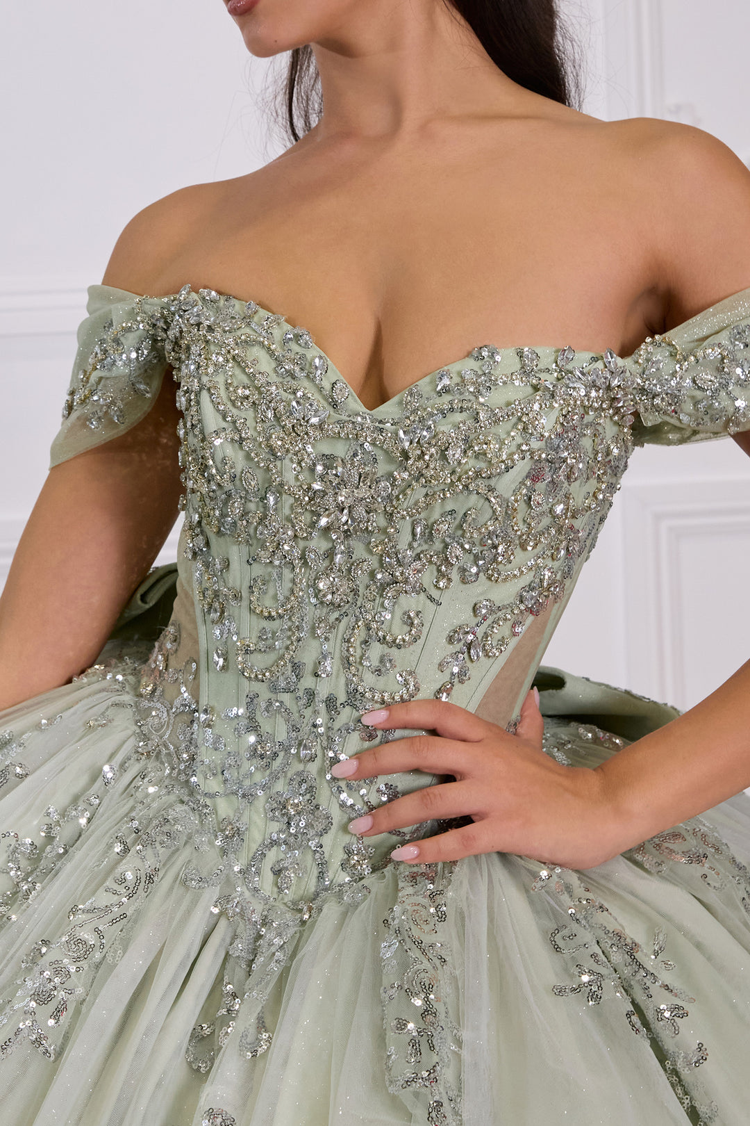 Applique Sweetheart Ball Gown by Ladivine 15730