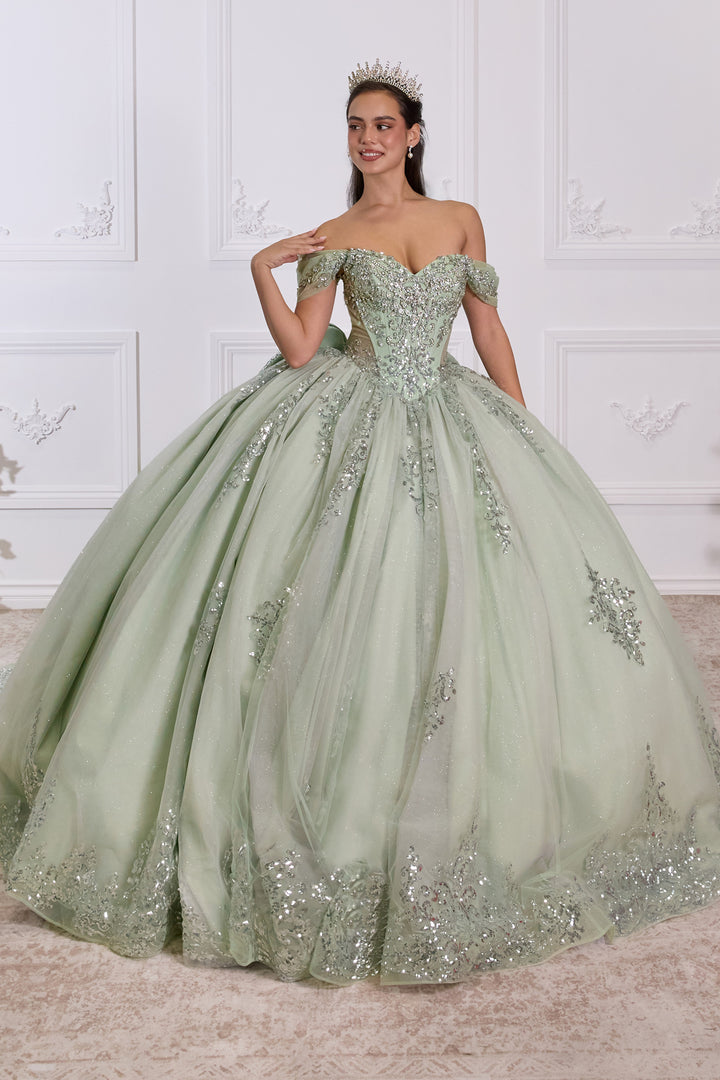 Applique Sweetheart Ball Gown by Ladivine 15730