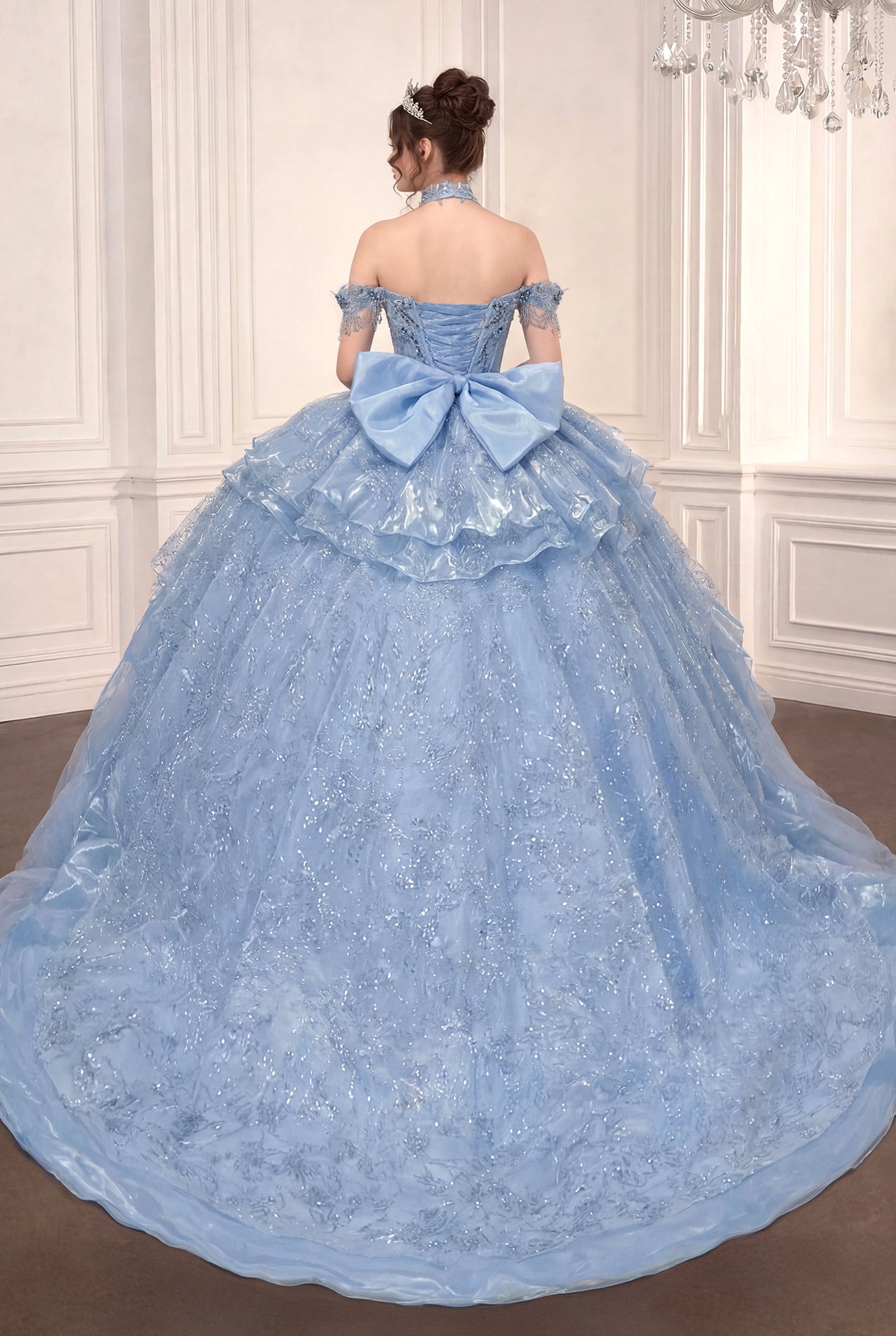Off Shoulder Ball Gown with Mini Skirt by Ladivine 15742 – ABC Fashion