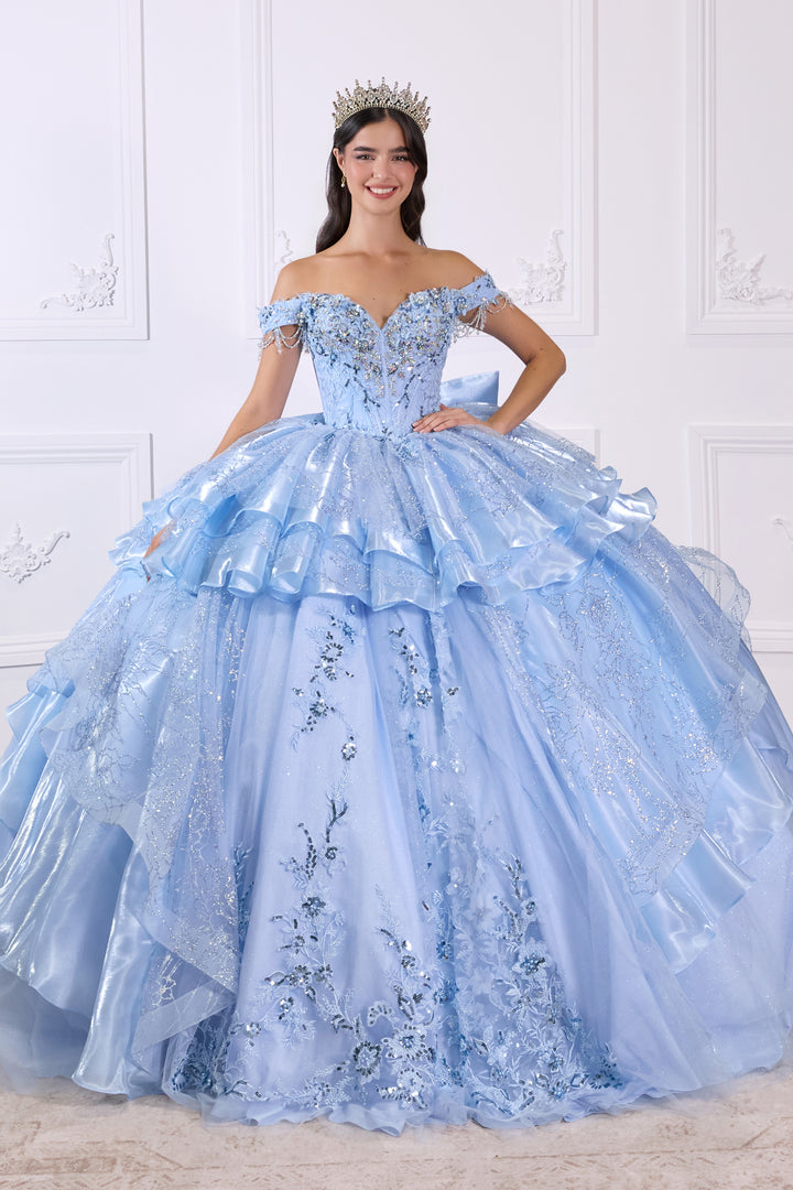 Off Shoulder Ball Gown with Mini Skirt by Ladivine 15742