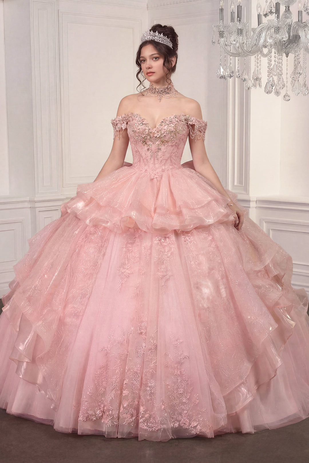 off shoulder tulle skirt mini dress Juliet JT947L