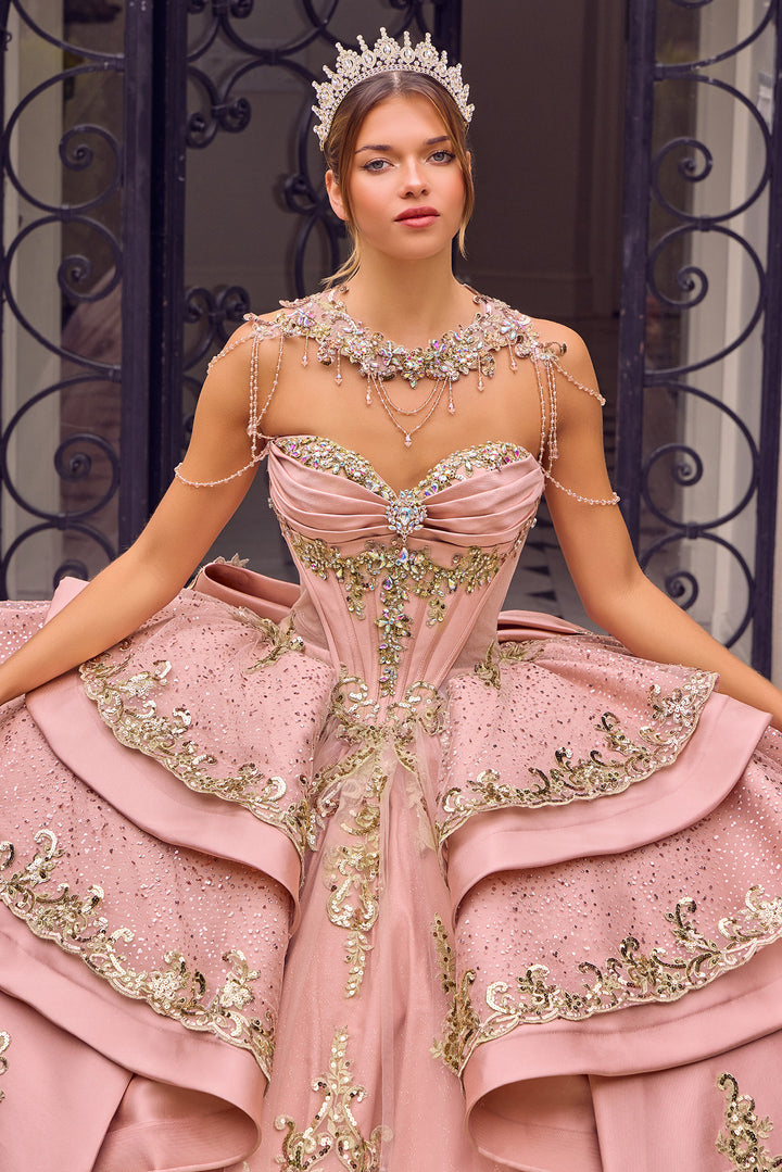 Beaded Sweetheart Ball Gown by Ladivine 15744