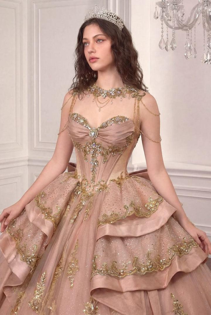 Beaded Sweetheart Ball Gown by Ladivine 15744