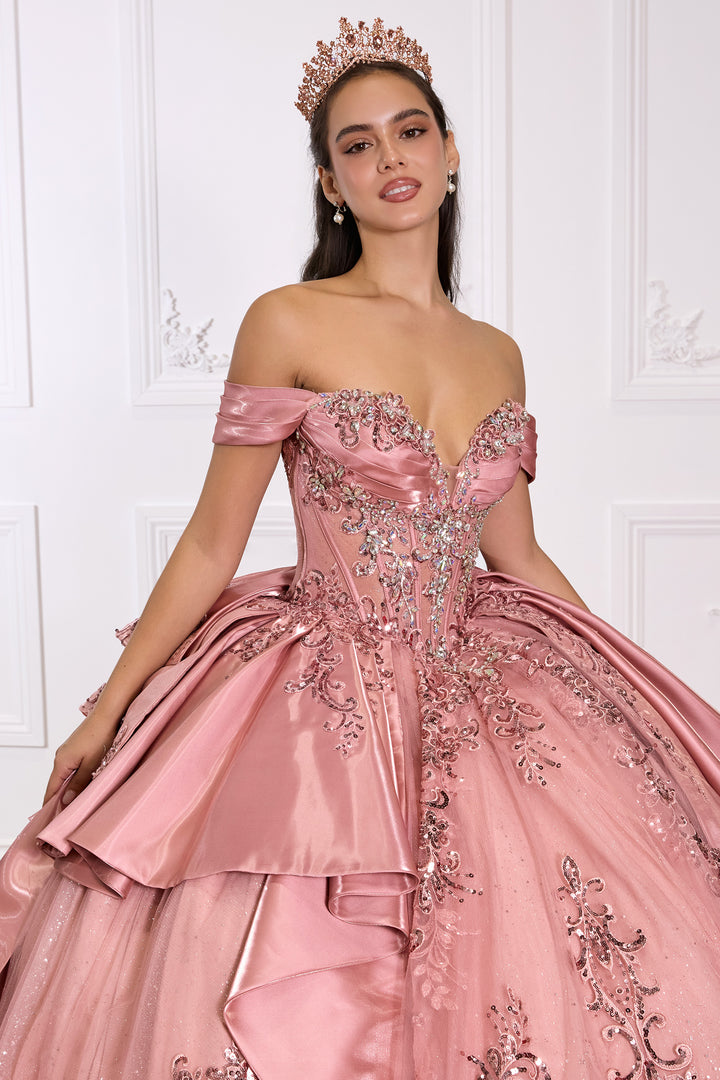 Applique Off Shoulder Ball Gown by Ladivine 15745