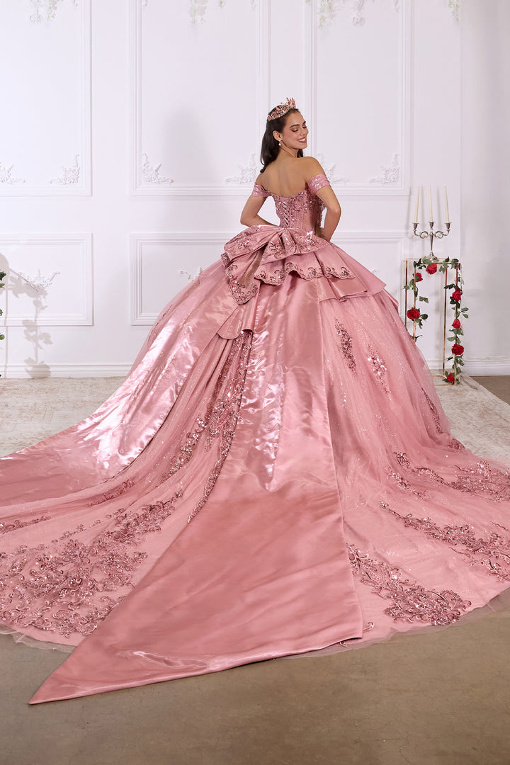 Applique Off Shoulder Ball Gown by Ladivine 15745