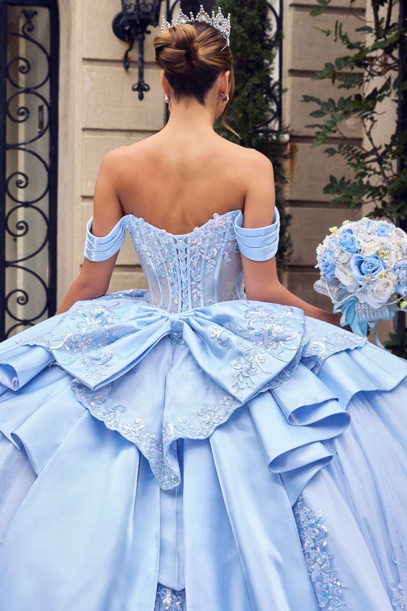 Applique Off Shoulder Ball Gown by Ladivine 15745