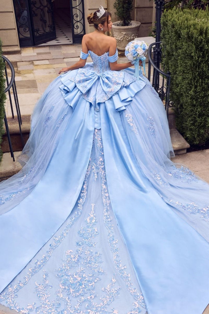 Applique Off Shoulder Ball Gown by Ladivine 15745